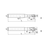 Solid carbide milling Ball nose cutter short cutting edge Hard machining HM-2BFP - Makotools Industrial Supply Tools for Metal Cutting